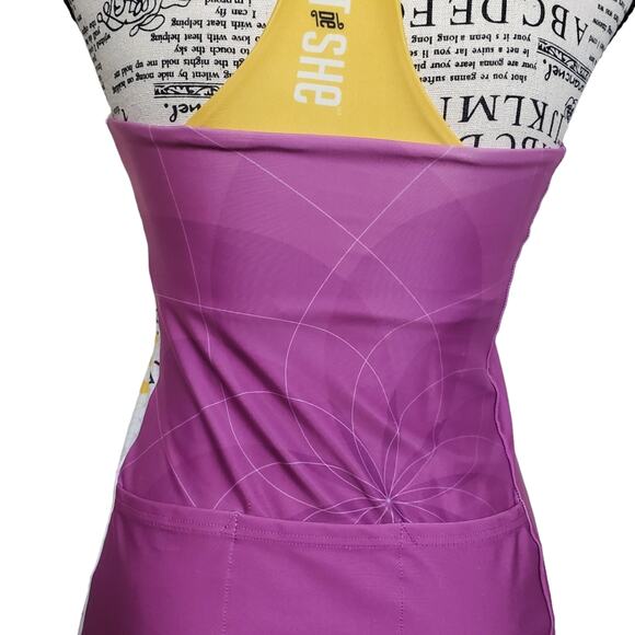 Athleta x Moxie Purple Pink Cycling Running Workout Triathlon Tank Pockets Small - Picture 6 of 10
